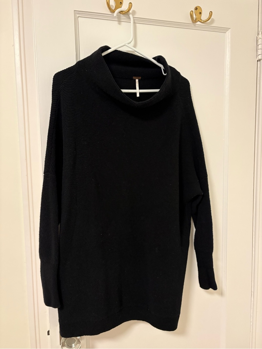 Free People Black Cowl Neck Sweater